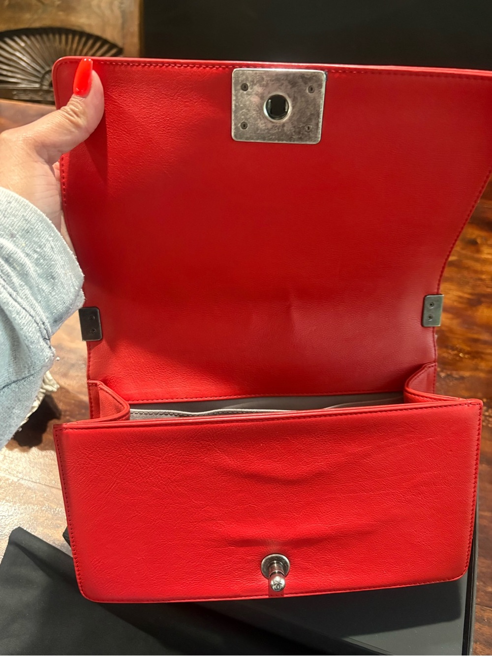 Chanel Red Quilted leBoy Chain Shoulder Bag - Picture 11 of 14